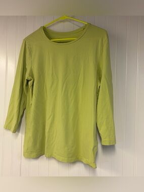 Chico’s Light Green 3/4 Sleeve Tee Large